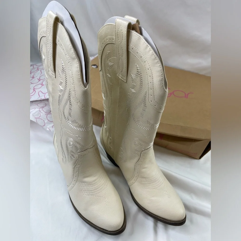 Sugar Western Boots Size 9 Cream NWB - Picture 4 of 11